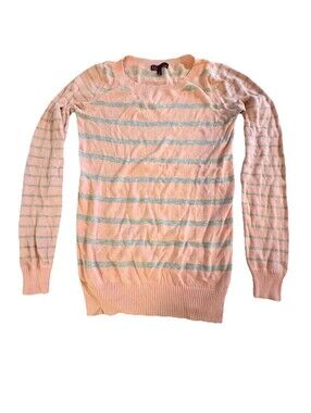 t/o Sweater Women’s Small Peach And Gray Basic Wardrobe Crewneck Lightweight